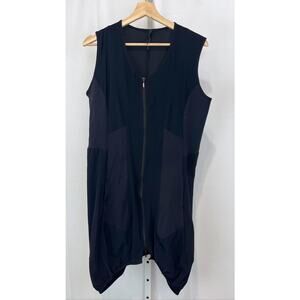 PORTO San Francisco Full Zip Sleeveless Tunic Vest Stretch Nylon Black 3 US 10 L
